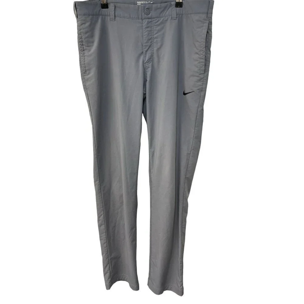 Nike Golf Sport Chino Pants Active Gray Dri fit Mens Size 34x34 Large